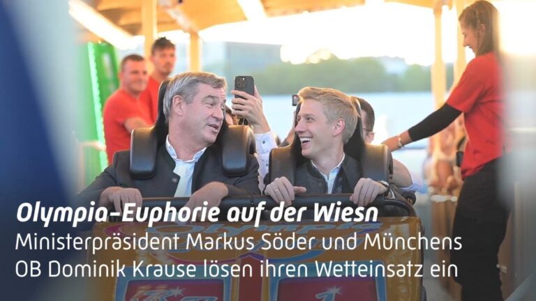 Söder und Krause lösen Olympia-Wette auf der Wiesn ein