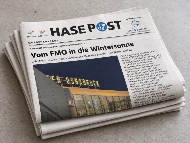 Beispielansicht der HASEPOST Morgenausgabe in Osnabrück (Gesamtstadt)