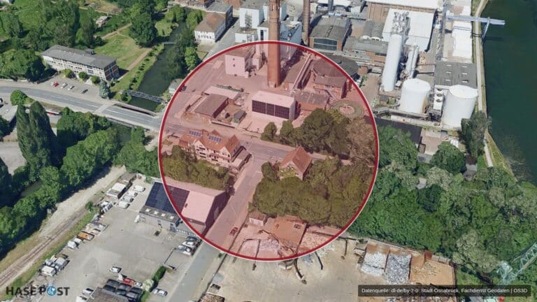 3D-Ansicht Römereschstraße / Rheinstraße im Osnabrücker Hafen