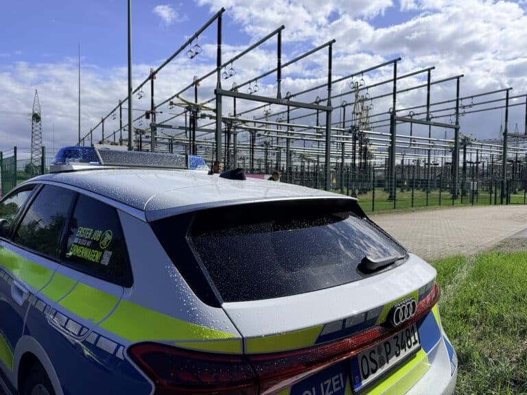 Polizeieinsatz am Umspannwerk in Osnabrück Voxtrup