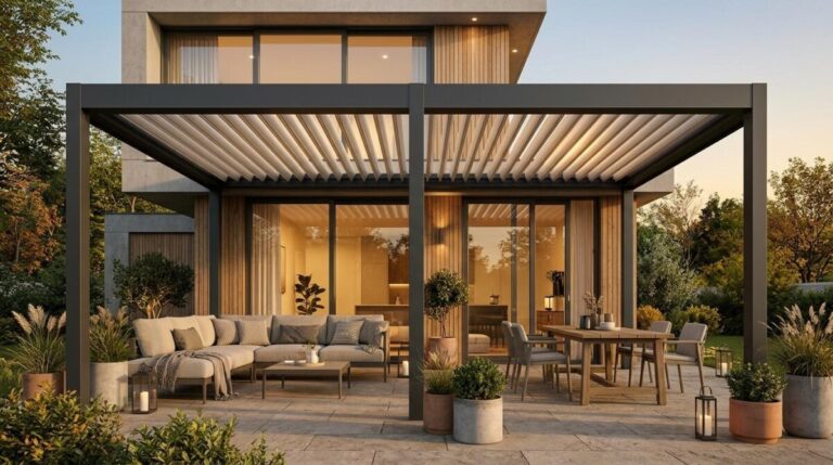 Haus mit Pergola