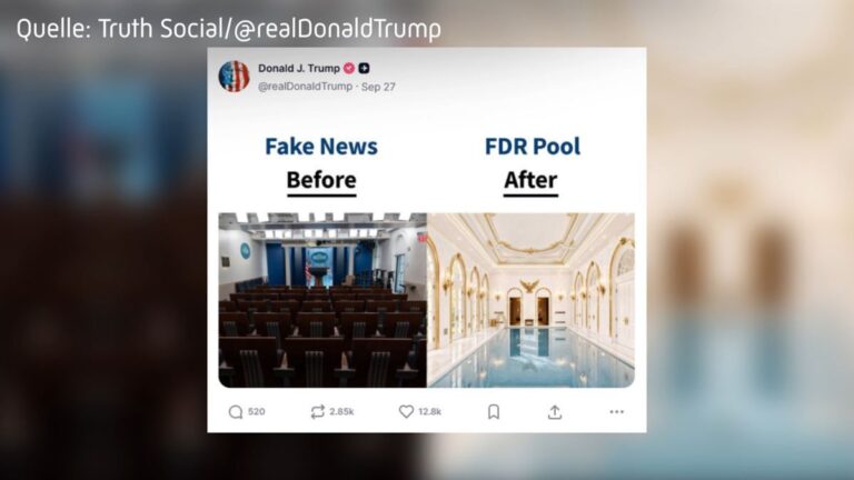 Trump will Presseraum im Weißen Haus in Schwimmbad umwandeln