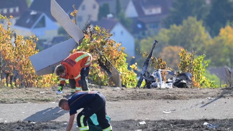 Ultraleichtflugzeug aus Thüringen in Gundelsheim verunglückt