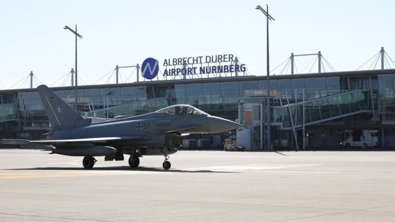 Bundeswehr übt mit Eurofightern am Flughafen Nürnberg