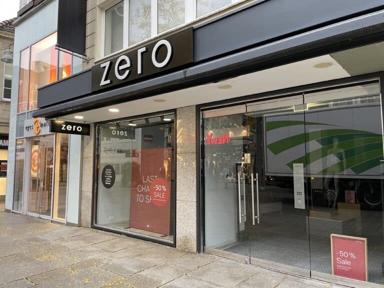 Die zero-Filiale in der Großen Straße in Osnabrück ist geschlossen. / Foto: Dominik Lapp in Innenstadt