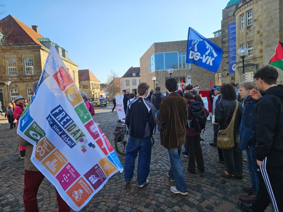Der Streik geht los. / Foto: Laura Hilgert