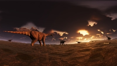 Szene aus der Fulldome-Show „Dinosaurier – Eine Geschichte des Überlebens“