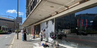 Galeria-Ruine am Neumarkt wird verschönert. / Foto: Dominik Lapp