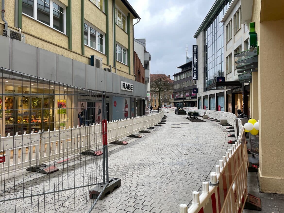 Baustelle in der Krahnstraße und am Nikolaiort. / Foto: Dominik Lapp