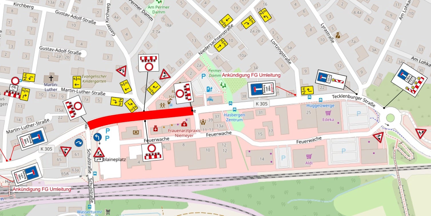 Sperrung Hasbergen / Foto: Landkreis Osnabrück