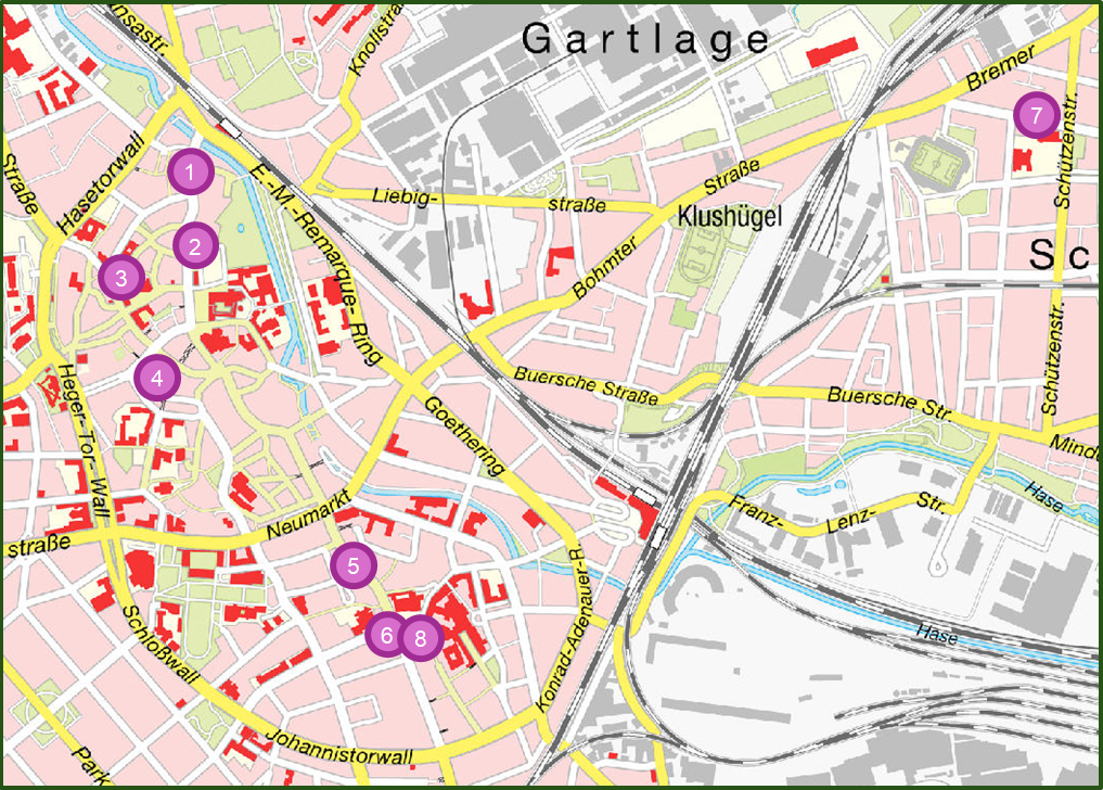 Petition gegen Mehrbelastung der Johannisstraße in Osnabrück hat schon mehr als 1.600 Unterzeichnende Unterschriftenstandorte für Petition / Foto: Zukunft Kernstadt Osnabrück
