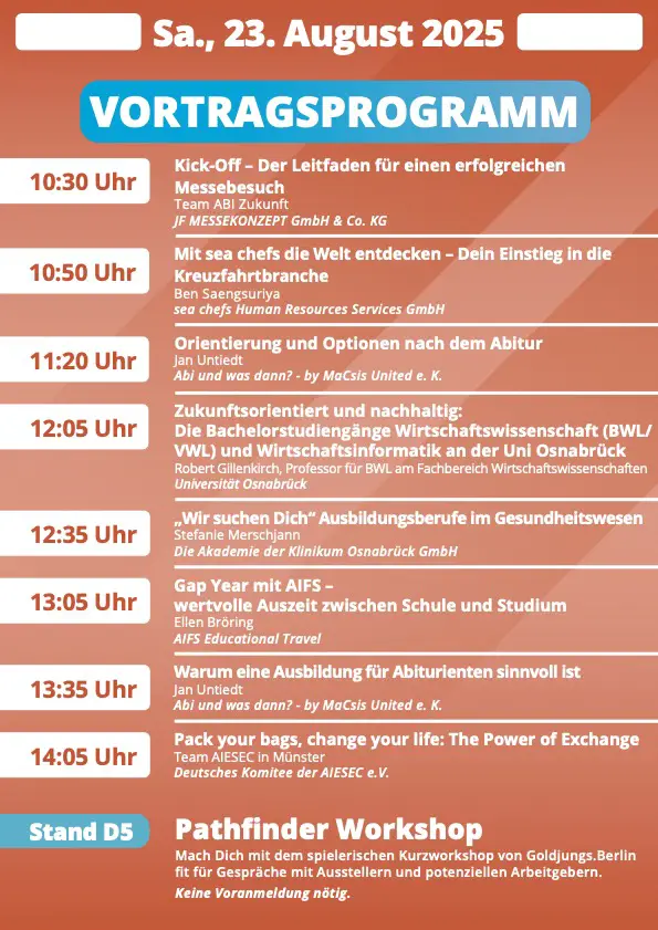 15. ABI Zukunft Osnabrück: Orientierung für den Weg nach dem Abitur ABI Zukunft Osnabrück