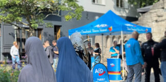 AfD-Infostand am Haarmansbrunnen in Osnabrück (06.09.2025)