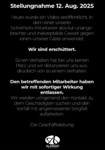 Stellungnahme Alando Palais vom 12.08.2025