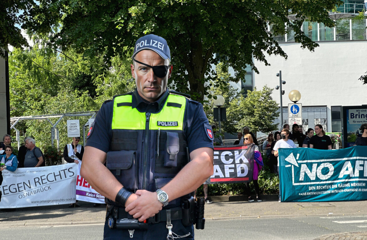 Polizist, auf dem linken Auge blind?