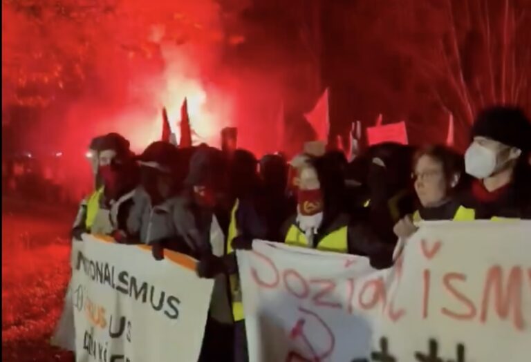Linke Demonstrierende in Gießen (30.11.2025)