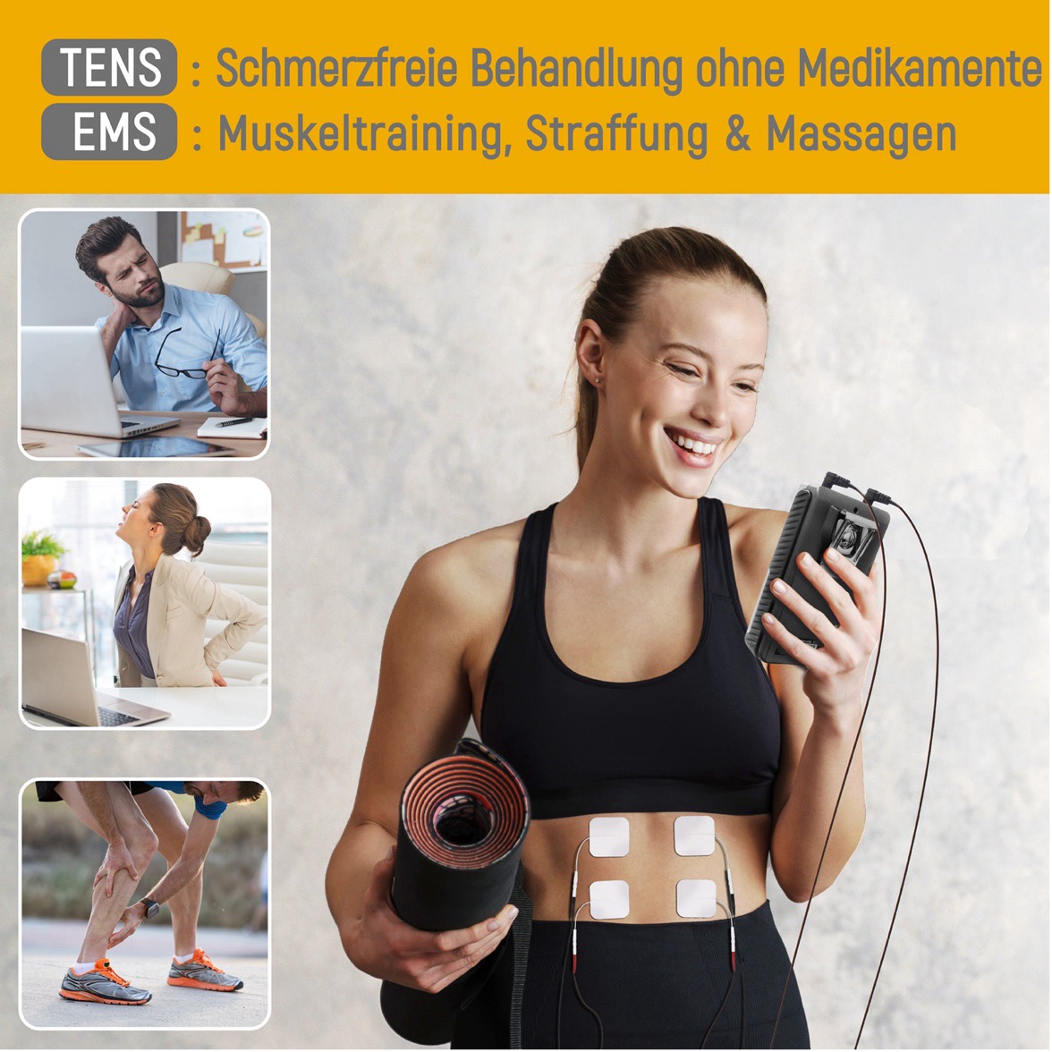 Der iStim EV-805 kombiniert die TENS mit der EMS-Therapie