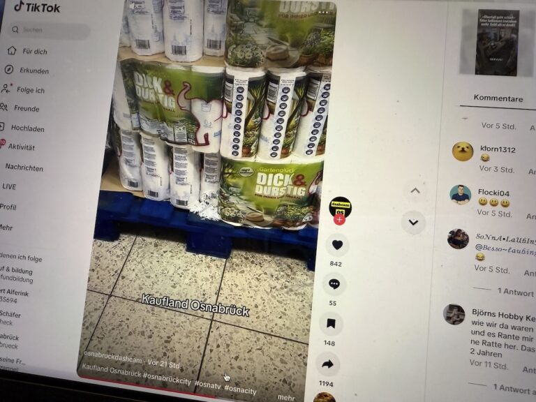 Ratten an Küchenrolle im Kaufland? Screenshot TikTok