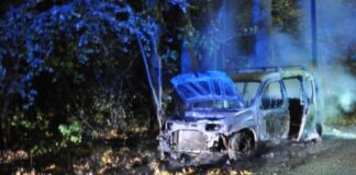 Das ausgebrannte Auto. / Foto: Polizei Osnabrück