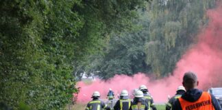 Übung an der Bahnlinie. / Foto: Kreisfeuerwehr Osnabrück