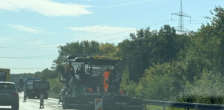 Baustelle auf der Autobahn bei Osnabrück