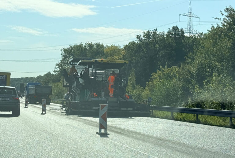 Baustelle auf der Autobahn bei Osnabrück