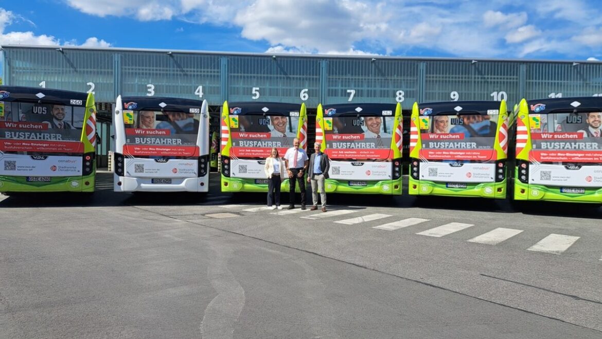 Werbung auf den E-Bussen der Stadtwerke