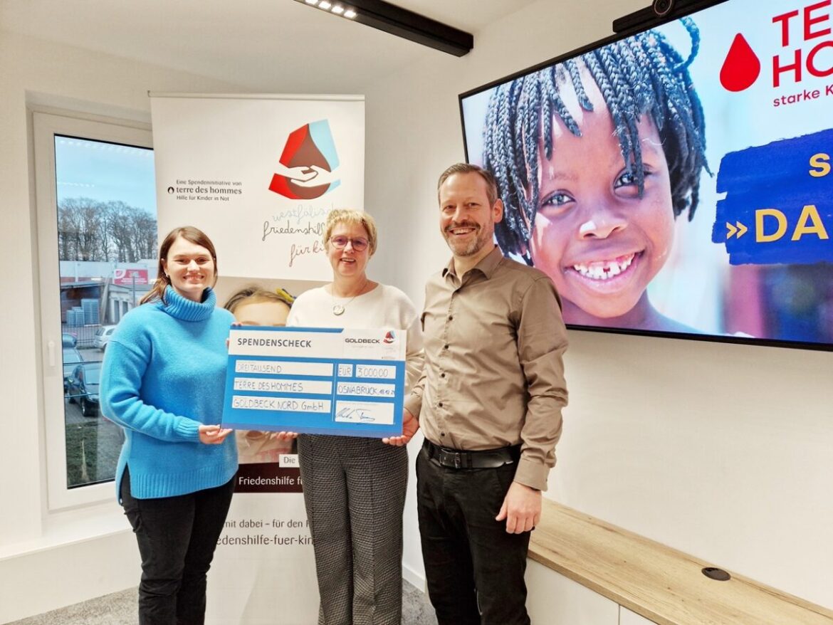 Goldbeck spendet 3.000 Euro an die Initiative Westfälische Friedenshilfe für Kinder