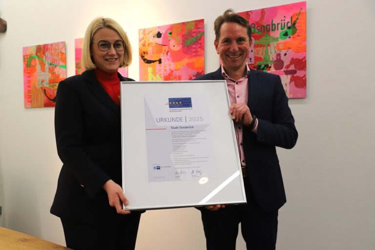 Osnabrücks Oberbürgermeisterin Katharina Pötter und IHK-Hauptgeschäftsführer Marco Graf