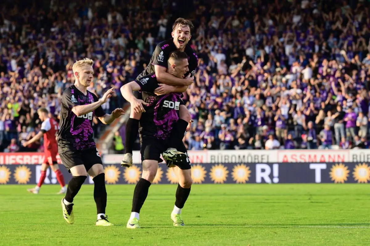 Marcus Müller trifft zum 2:0 für den VfL Osnabrück