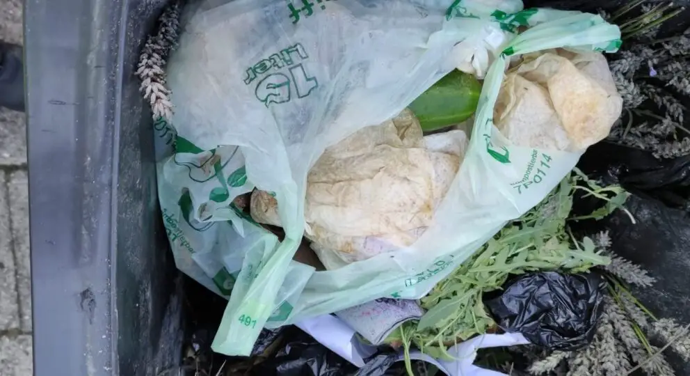 AWIGO zieht positive Bilanz: Richtige Mülltrennung im Landkreis Osnabrück besser als im Bundesdurchschnitt Plastiktüten bilden noch immer den größten Störstoffanteil in der Biotonne.