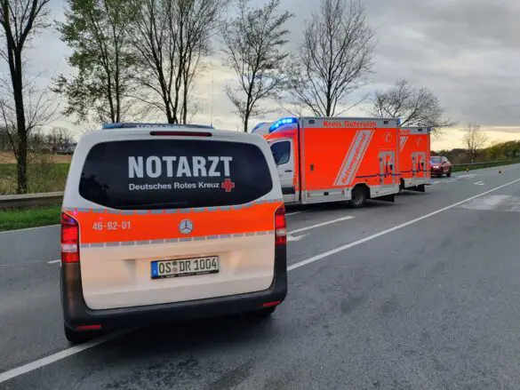 Drei Verletzte nach Kollision mehrerer Autos in Bad Rothenfelde