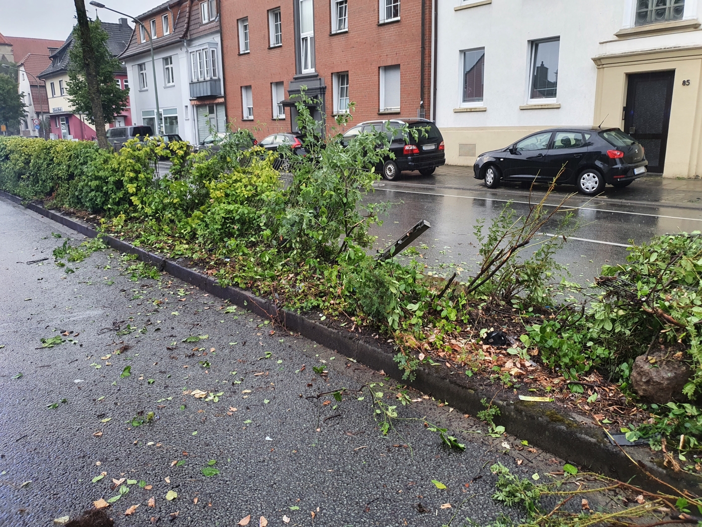 PKW durchbricht Zaun an Iburger Straße