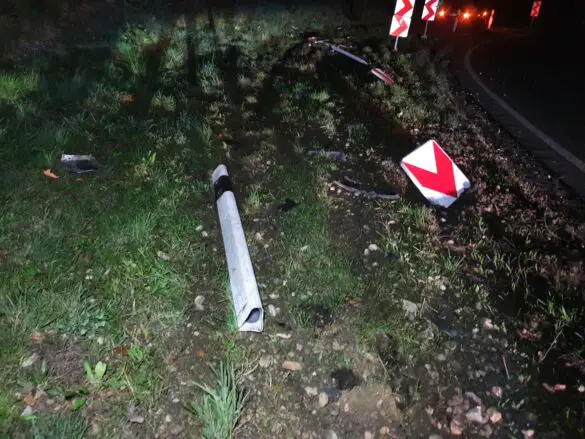 PKW-Unfall in Autobahnkreuz Osnabrueck-Süd zwischen A33 und A30 endet glimpflich. / Foto: Heiko Westermann PKW-Unfall in Autobahnkreuz Osnabrueck-Süd zwischen A33 und A30 endet glimpflich