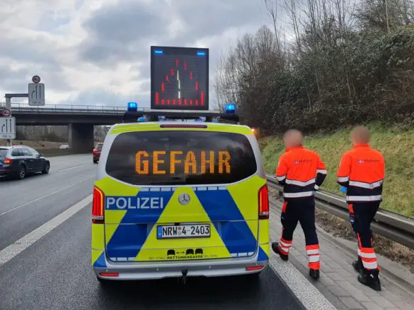 Auffahrunfall auf der Autobahn 1 am Kreuz Lotte-Osnabrück