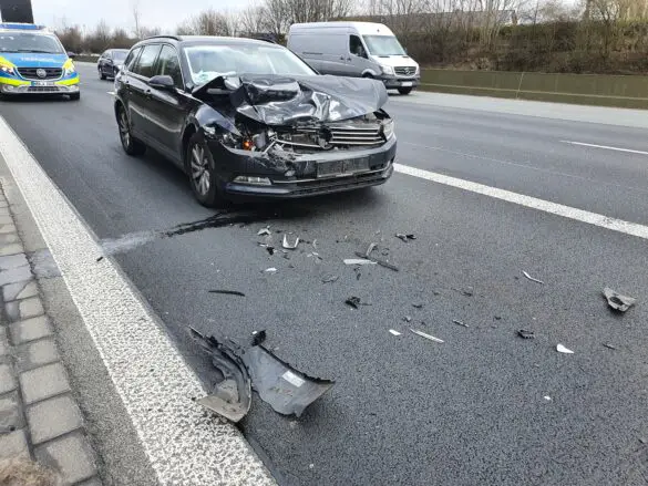 Auffahrunfall auf der Autobahn 1 am Kreuz Lotte-Osnabrück