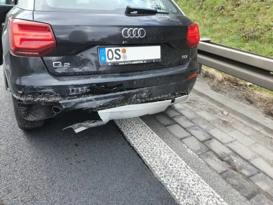 Auffahrunfall auf der Autobahn 1 am Kreuz Lotte-Osnabrück