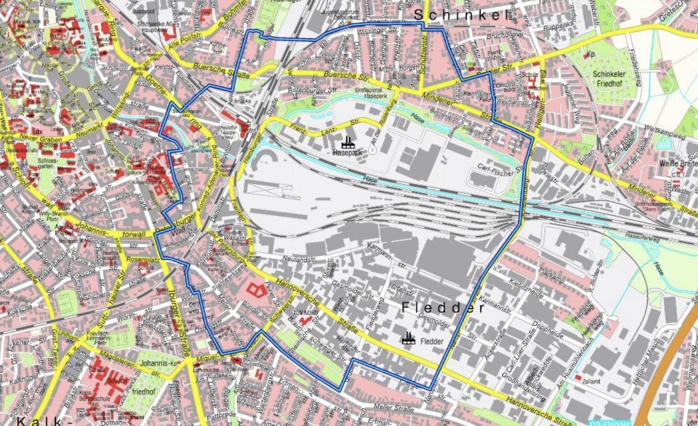Bombenräumung im Lokviertel: 11.000 Menschen in Osnabrück müssen evakuiert werden Evakuierungsgebiet Juni 17 2025