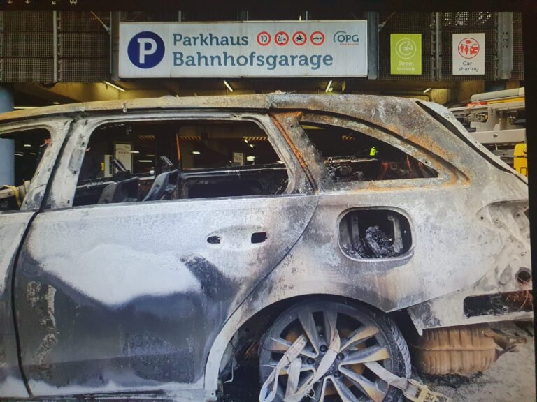 Feuer in der Bahnhofsgarage