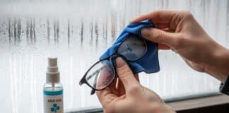 Brille putzen