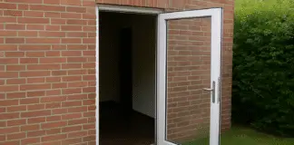 offen stehende Gartentür