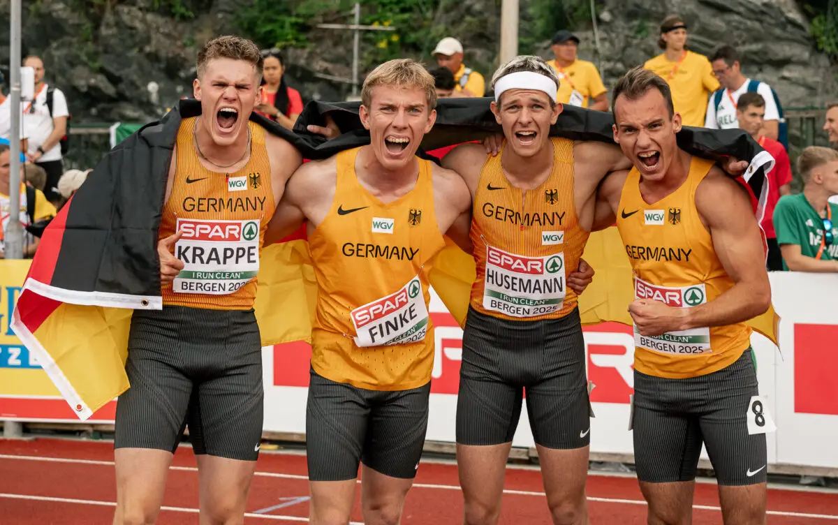 Das ist das deutsche Team, dass bei der U23-Em in Norwegen die Bronze-Medaille gewinnt. Mit dabei: Osnabrücker Florian Kroll (rechts).