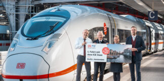 Verabschiedung des ersten ICE 3neo von Berlin nach Amsterdam im Ostbahnhof Berlin. Foto: Deutsche Bahn AG / Oliver Lang