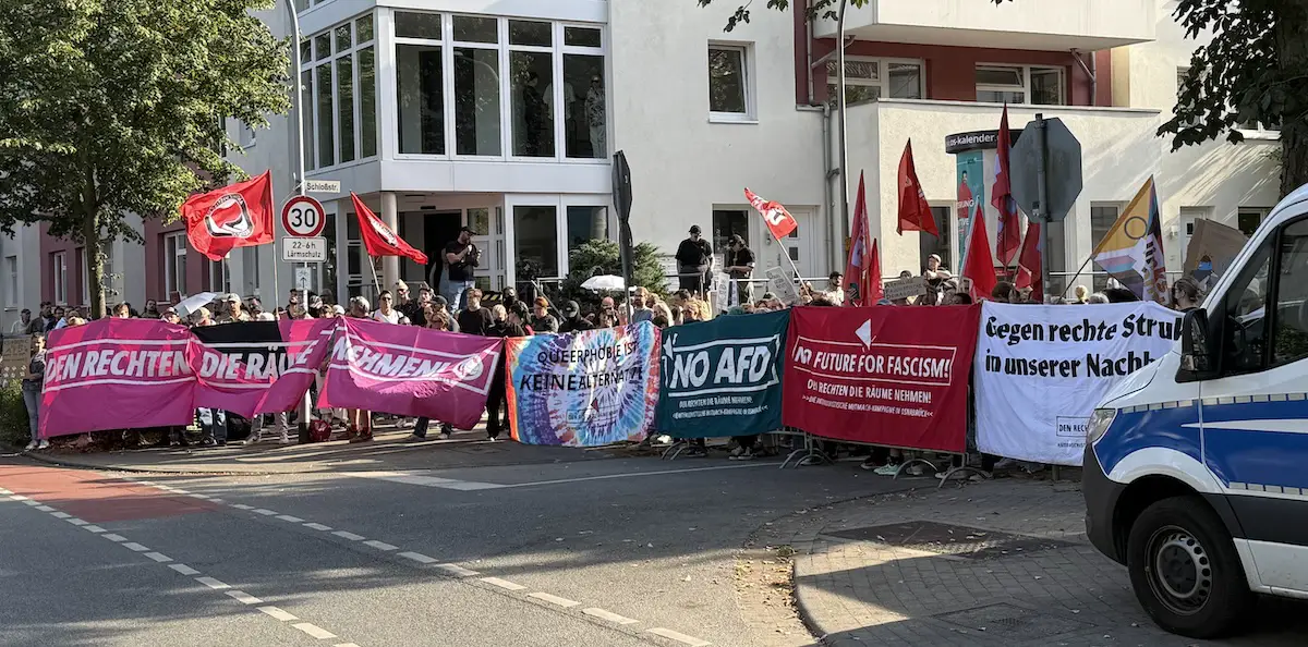 Demonstration vor dem Parkhaus Rink in der Parkstraße am 6. Sept. 2025