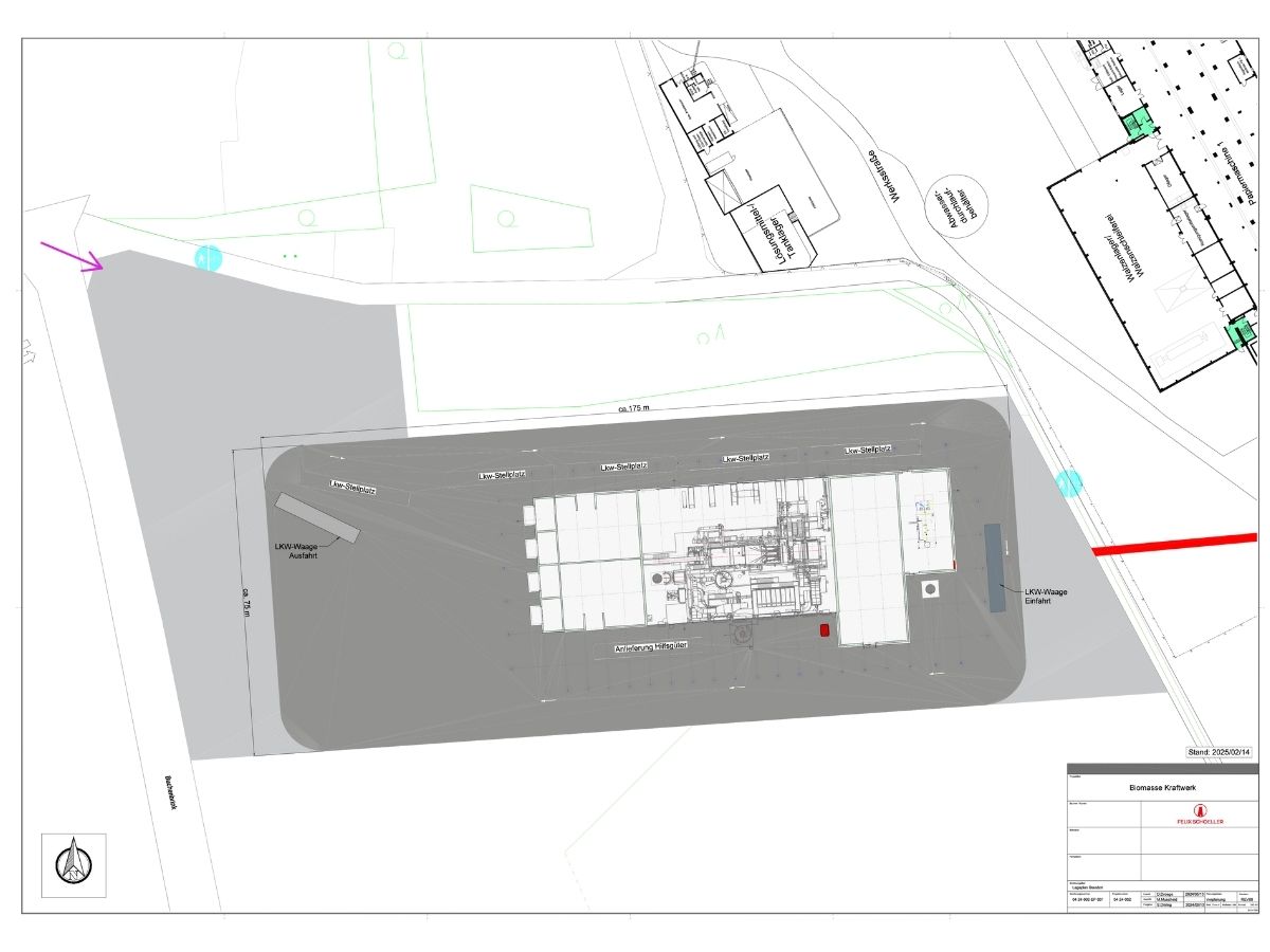 So plant die Firma Schoeller nachhaltige Energiezukunft in Osnabrück Lageplan des Biomassekraftwerks