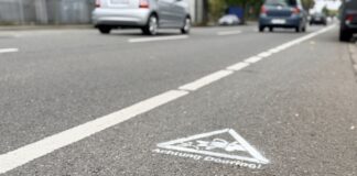 Dooring-Markierung durch Unordnungsamt Osnabrück