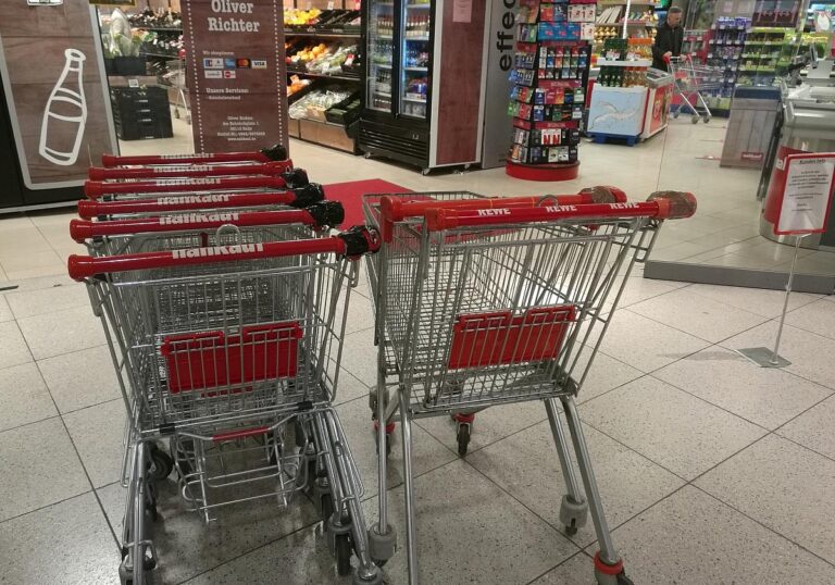 Einkaufswagen vor