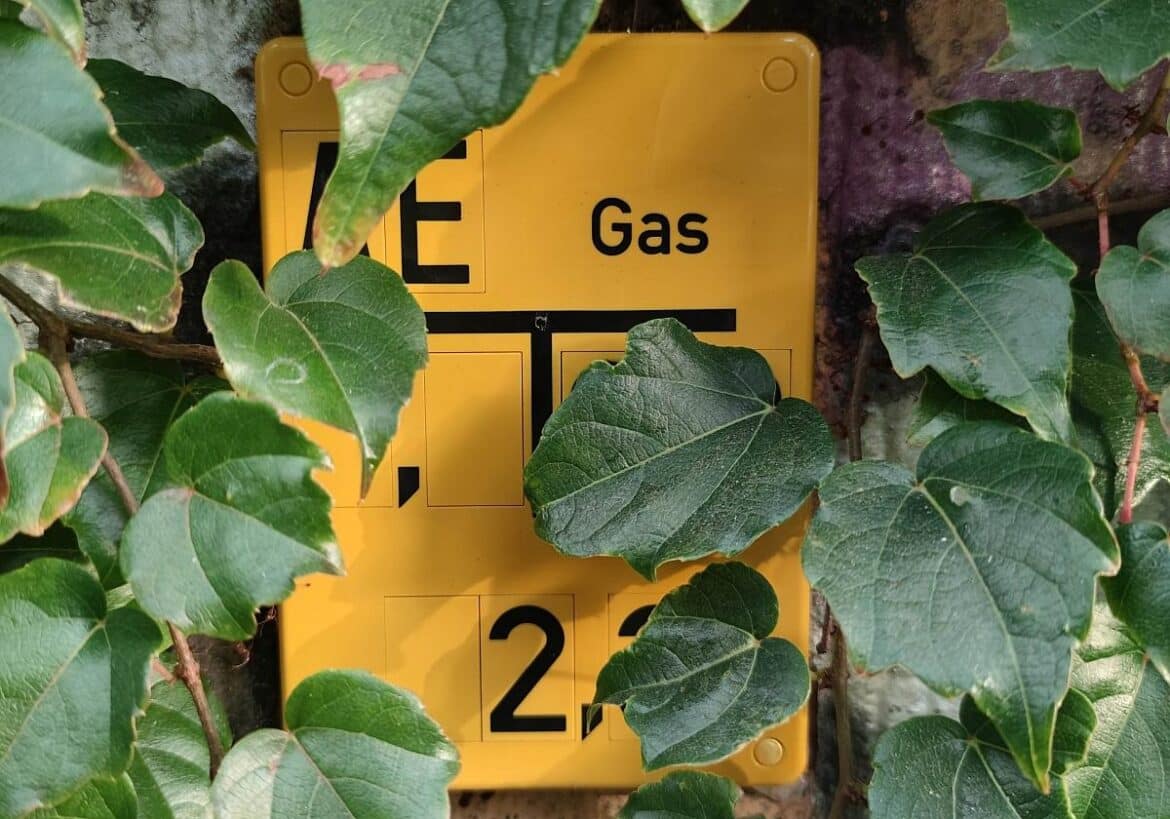 Gas-Hinweisschild (Archiv)