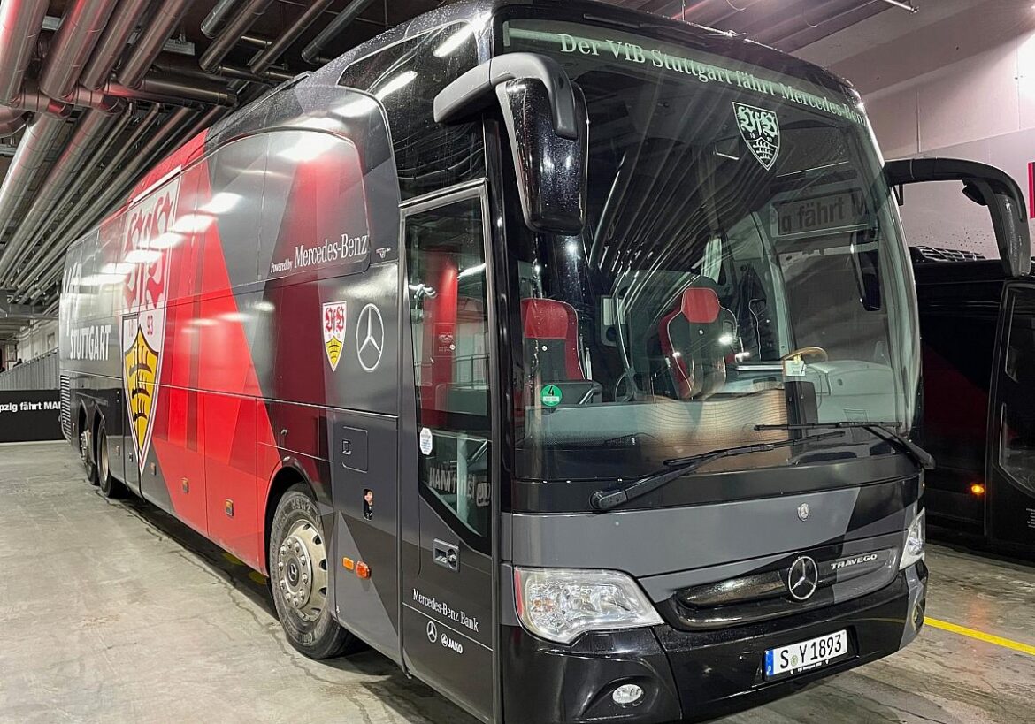 Mannschaftsbus des VfB Stuttgart