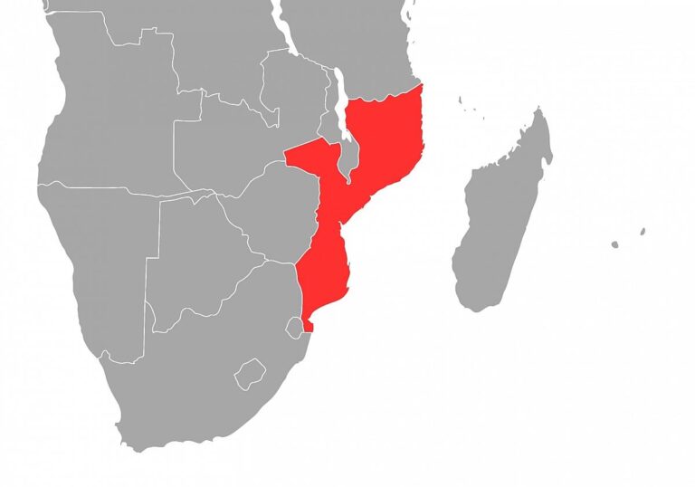 Karte von Mosambik in Afrika